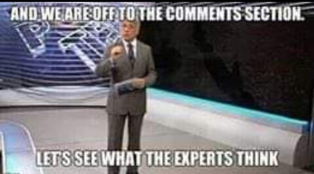 And we are off to the comments section let's see what the experts think.JPG