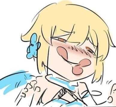 Genshin Impact Lumine horny blushing.JPG