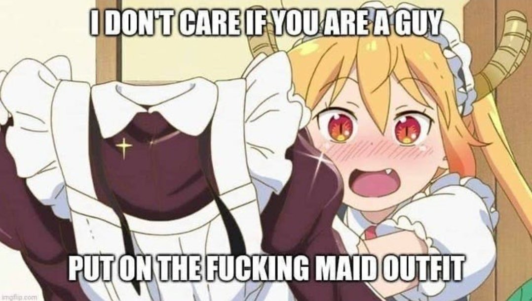 I don't care if you are a guy put on the fucking maid outfit maid dragon tohru.jpg